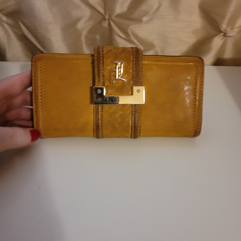 L.A.M.B. Yellow Wallet with Gold Accent